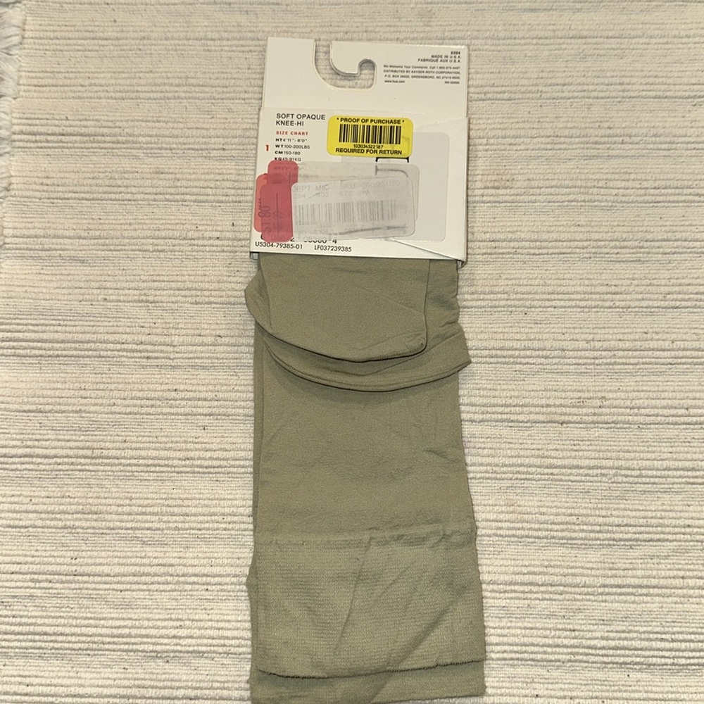 New in the packaging soft opaque knee-hi socks hosiery size 1 Ht 4’11”-6’0” - Picture 2 of 2